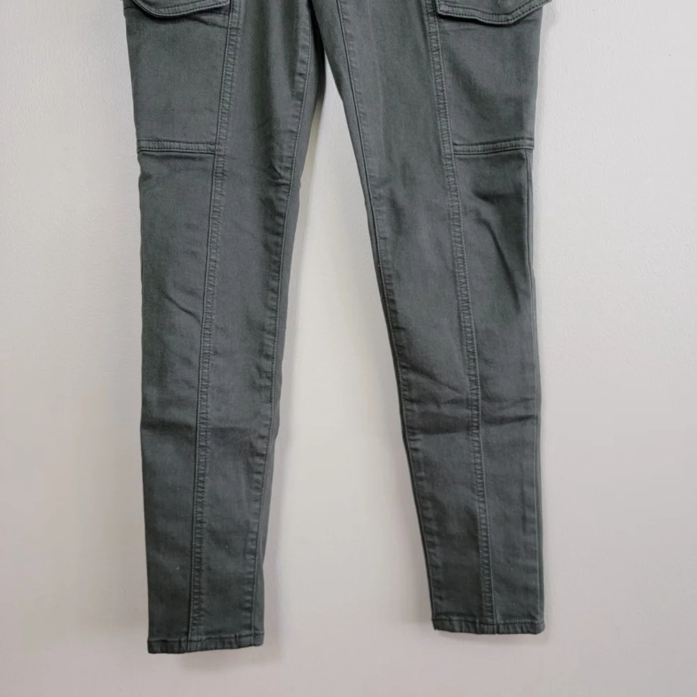 American Eagle Skinny Cargo Utility Jeans Pants Hi Rise Jegging Dark Green AE 4